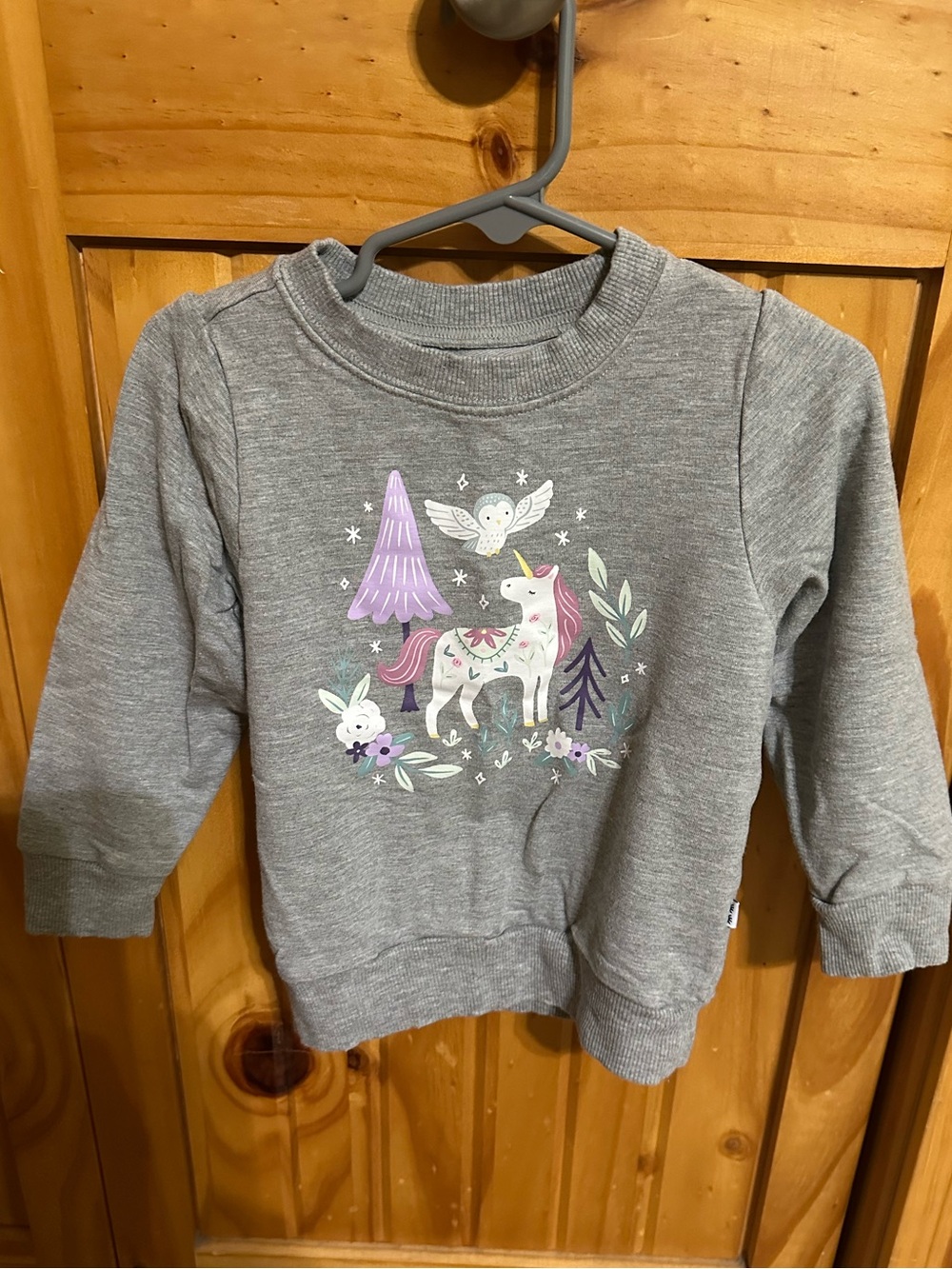 Little Sleepies Play Grey Unicorn Graphic Sweatshirt